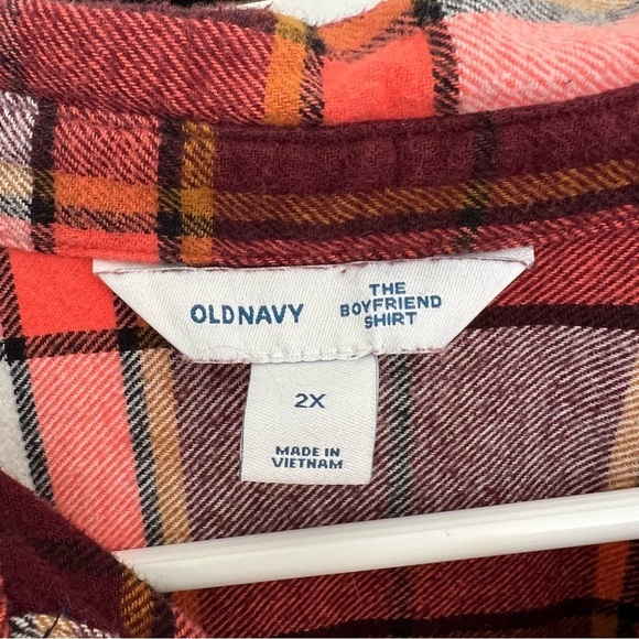Old Navy Swiftie Evermore The Boyfriend Shirt size 2X Plaid Flannel Button Up - Picture 3 of 5